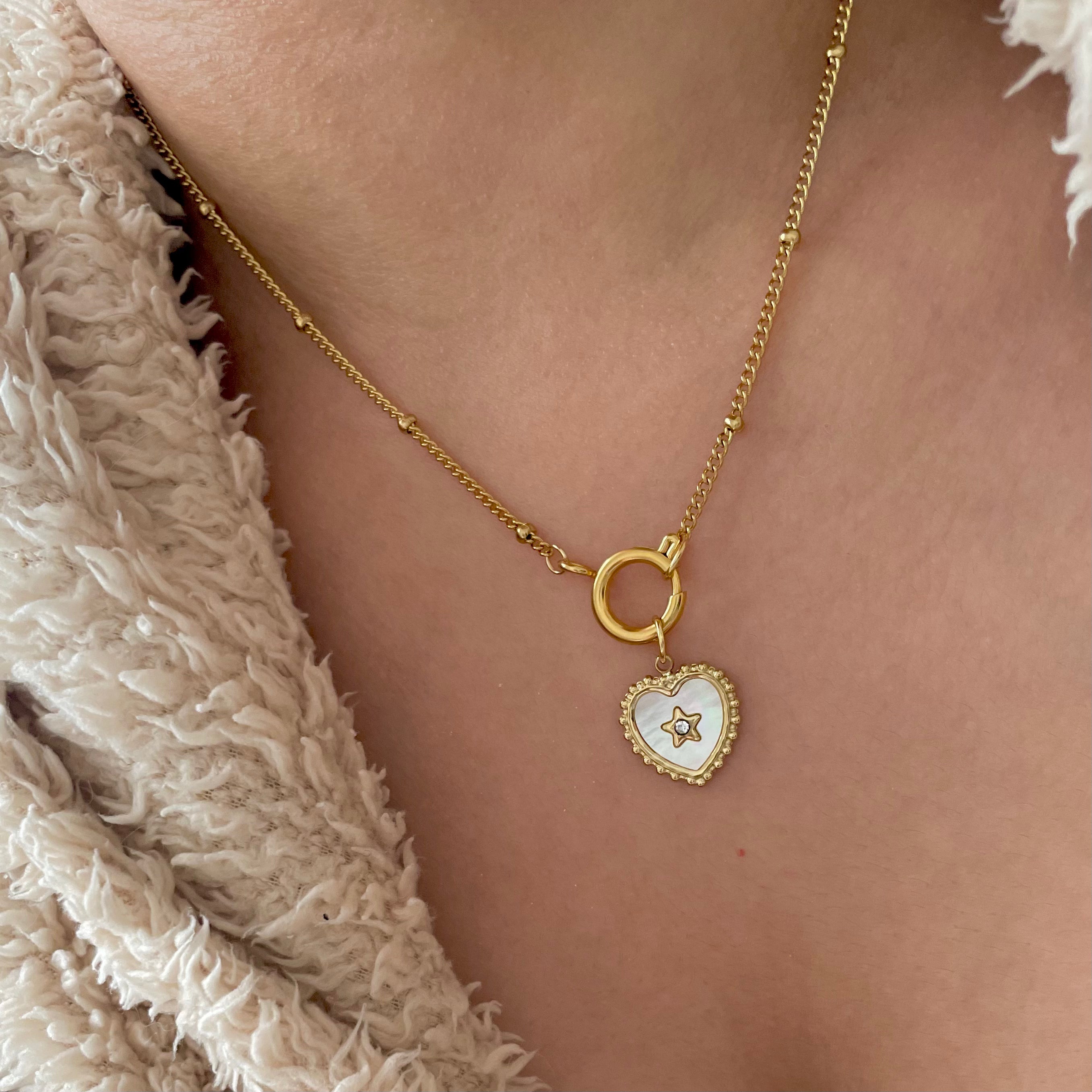 Dainty Satellite Charm Necklace Gold