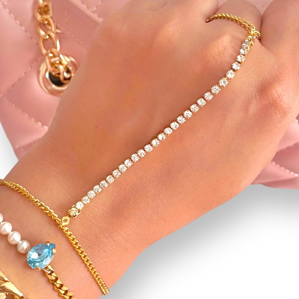 gold crystal handchain