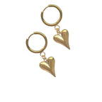 gold heart earrings