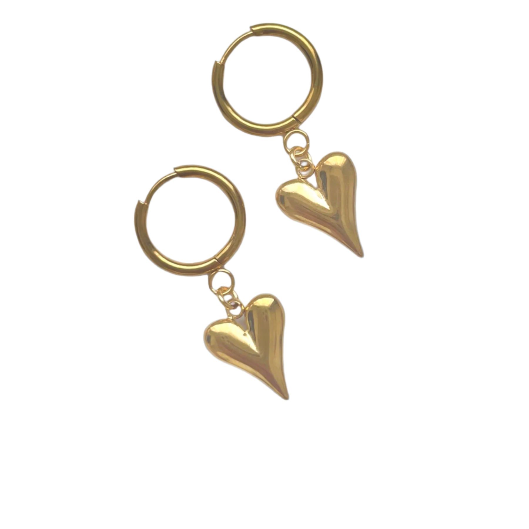 gold heart earrings