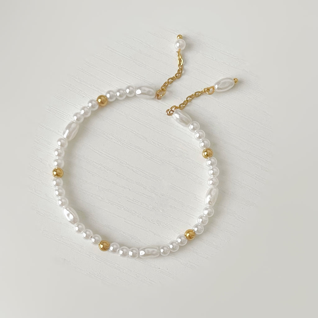 gold pearl cuff bracelet