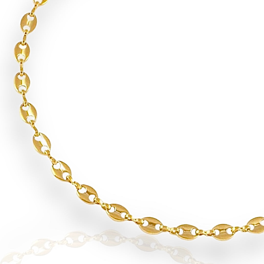 gold stainless steel coffee bean necklace