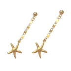 gold starfish earrings
