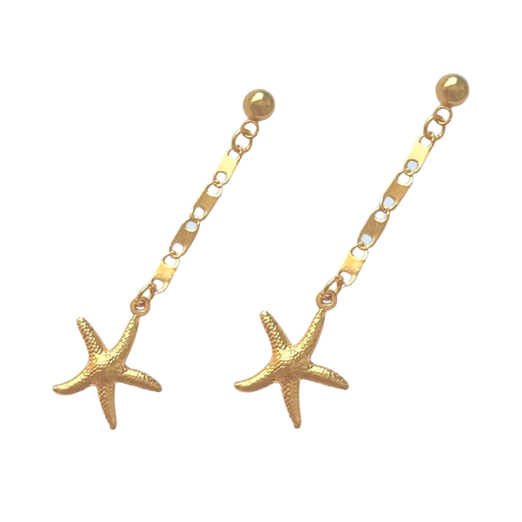 gold starfish earrings
