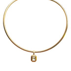 Gold Collar Bezel Necklace