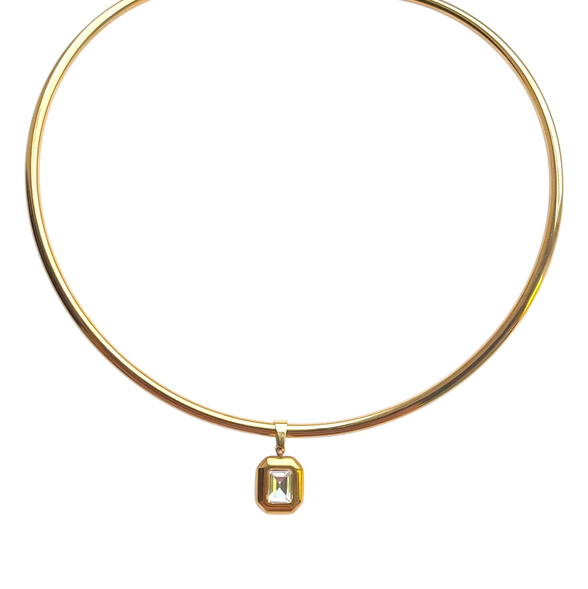 Gold Collar Bezel Necklace