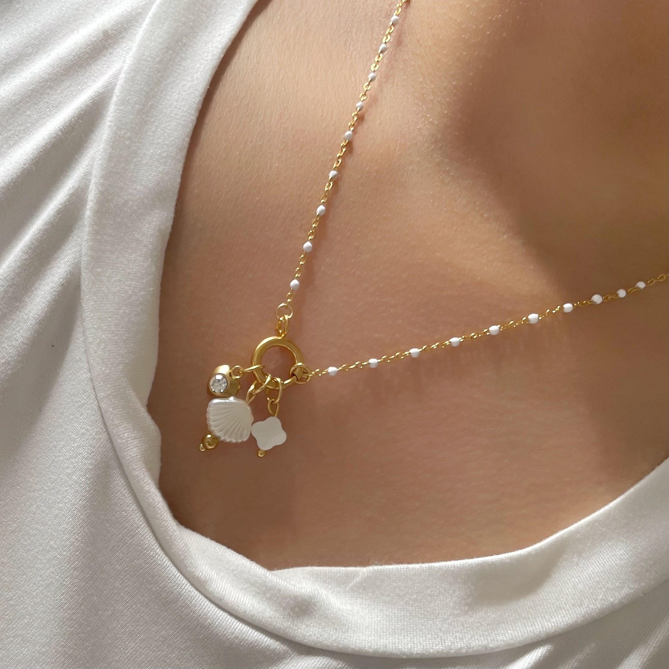 Mermaid Charm Necklace Gold