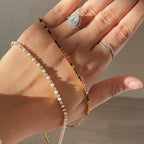 Gold Tennis Necklaces waterproof hypoallergenic