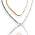 half crystal tennis necklace