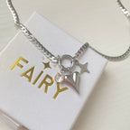 heart charm on silver harm necklace
