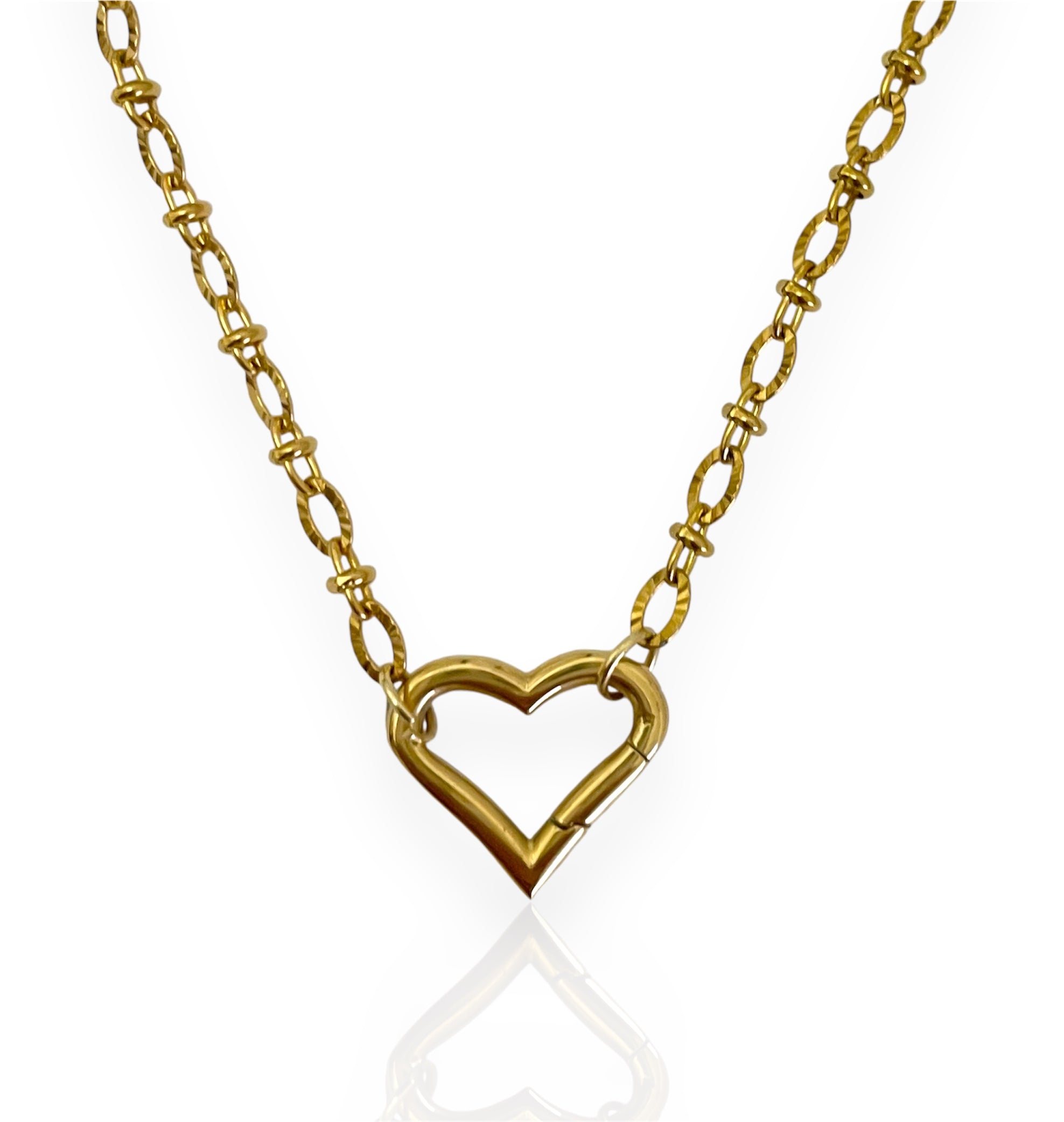 Heart Charm Necklace Gold