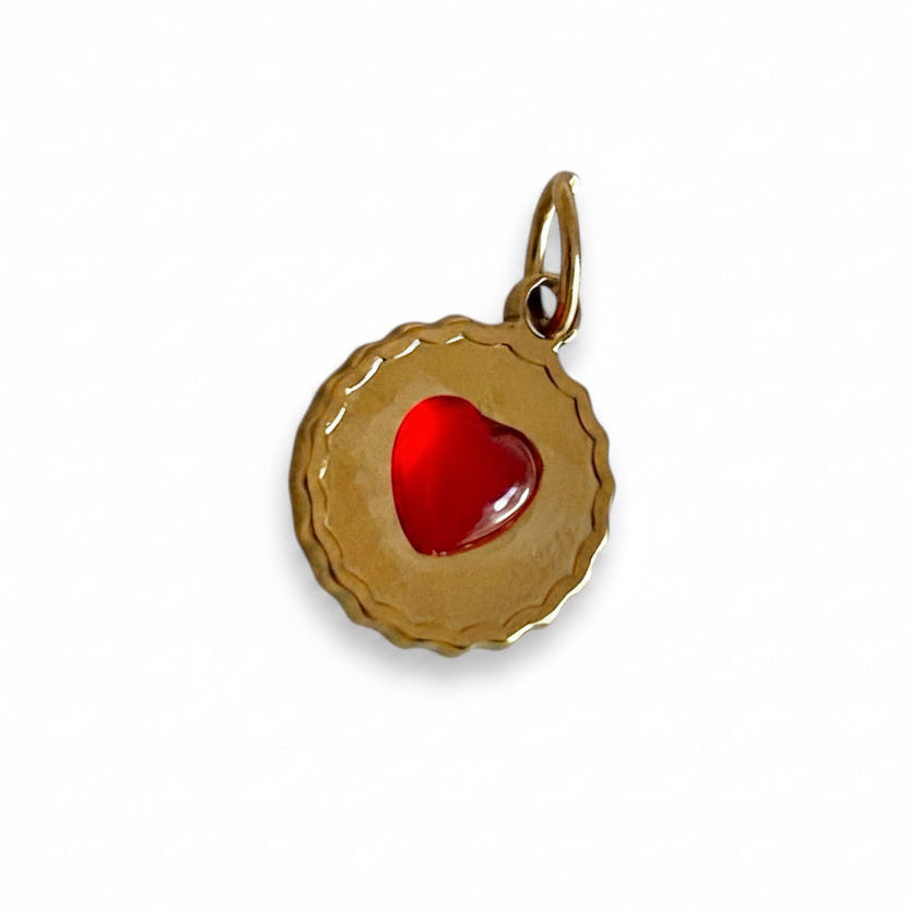Gold Jammy Dodger Biscuit Charm