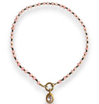 Midnight Blush Bezel Necklace Gold