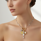 mixed metals charm necklace by shopfairy UK based small business