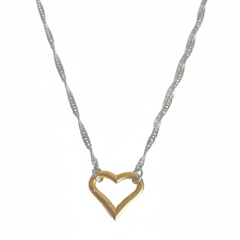Necklace with a heart-shaped pendant on a white background
