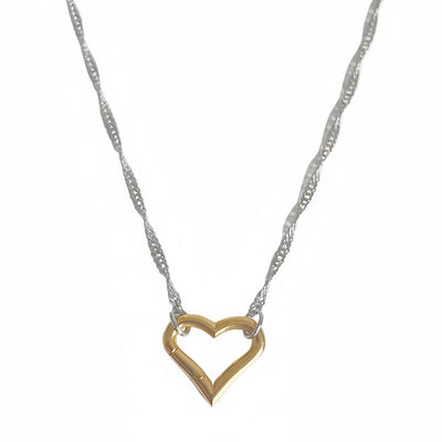 Necklace with a heart-shaped pendant on a white background