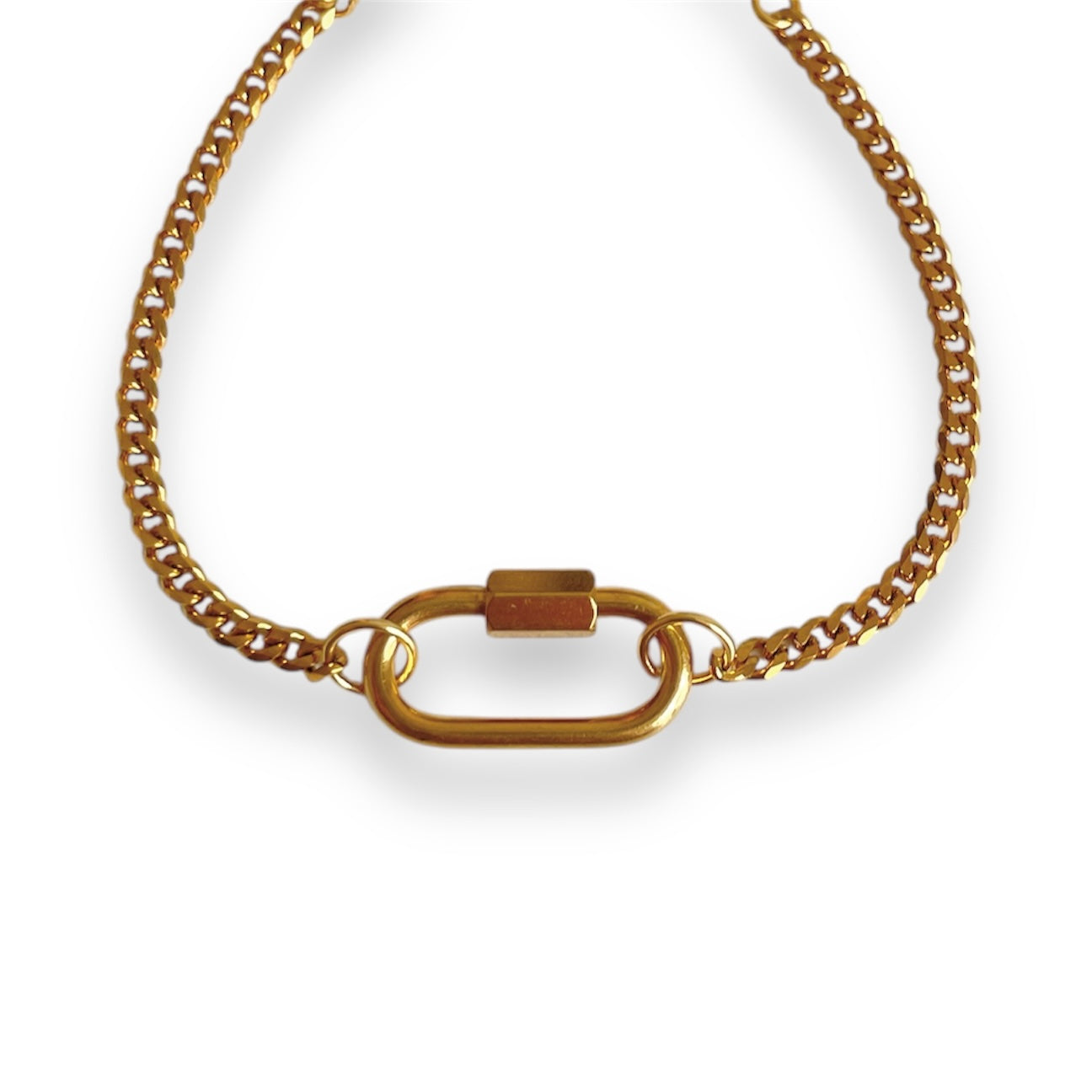 Oval Charm Bracelet Gold