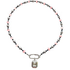Pink Sugar Haze Bezel Necklace Silver