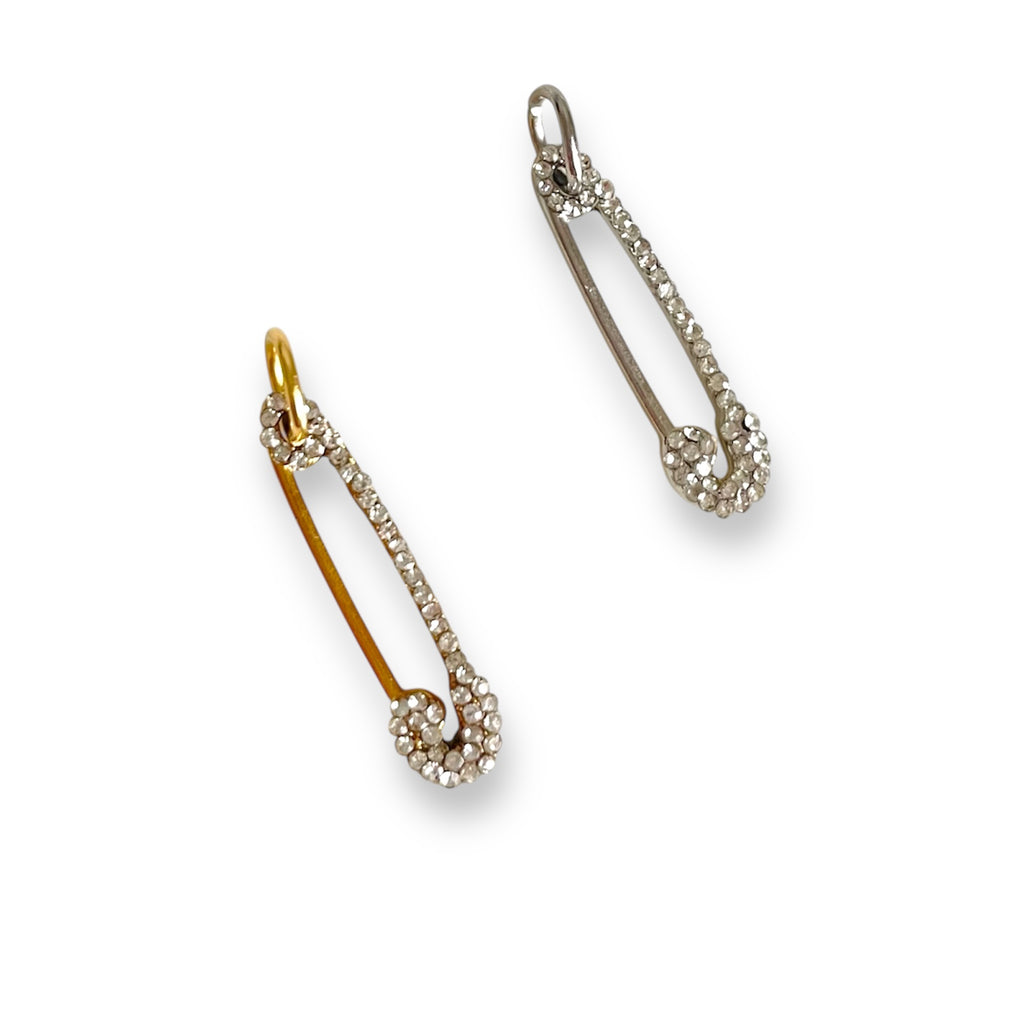 Crystal Safety Pin Charm