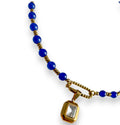 blue beaded necklace with charm uk jewellery