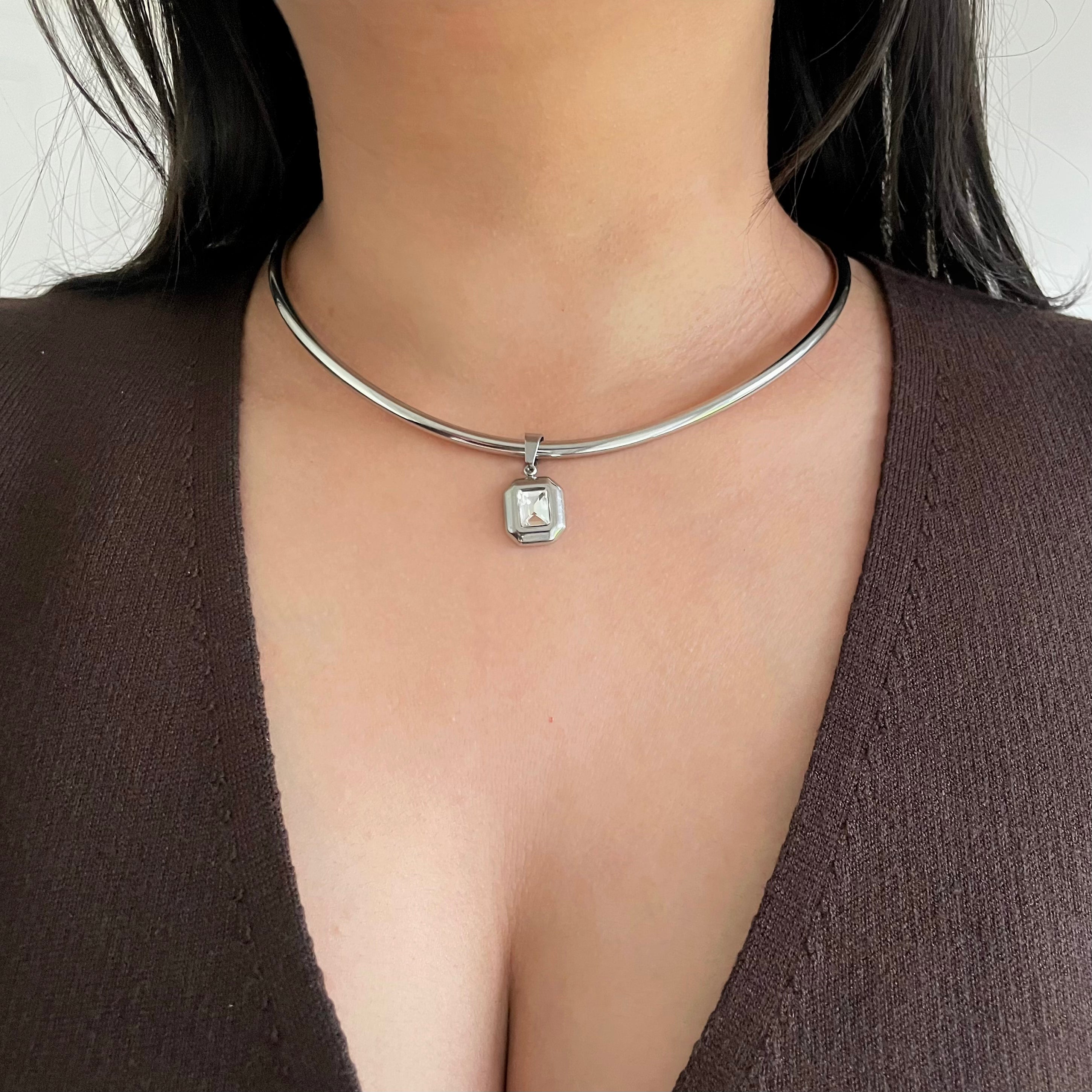 uk jewellery collar bezel necklace