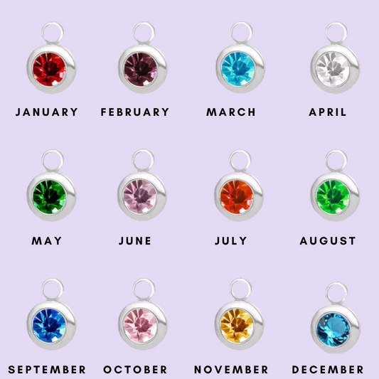 silver birthstone charms