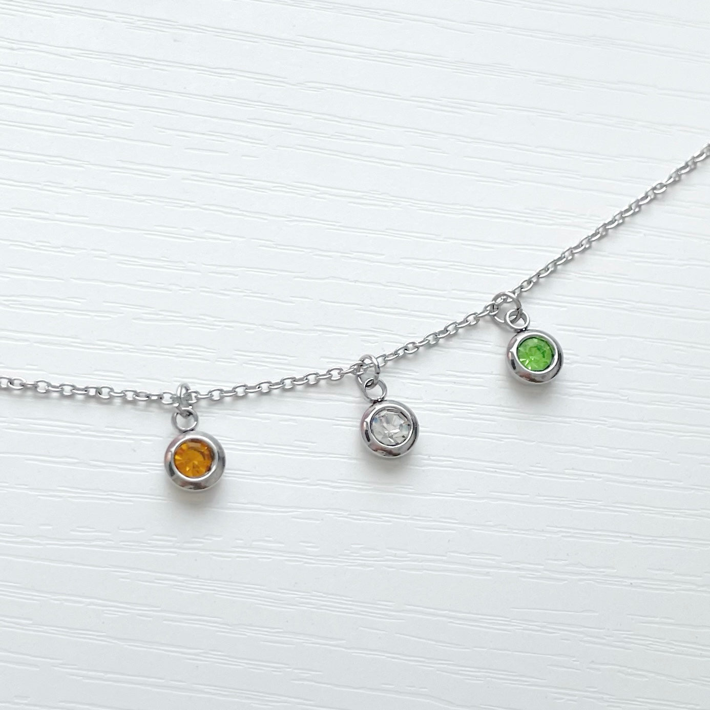 silver birthstone necklace UK