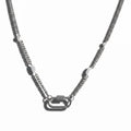 Oval Pearl Charm Necklace Silver