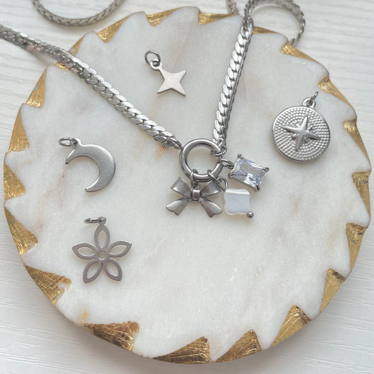 silver charm necklaces uk