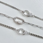 silver crystal clasp necklaces UK 