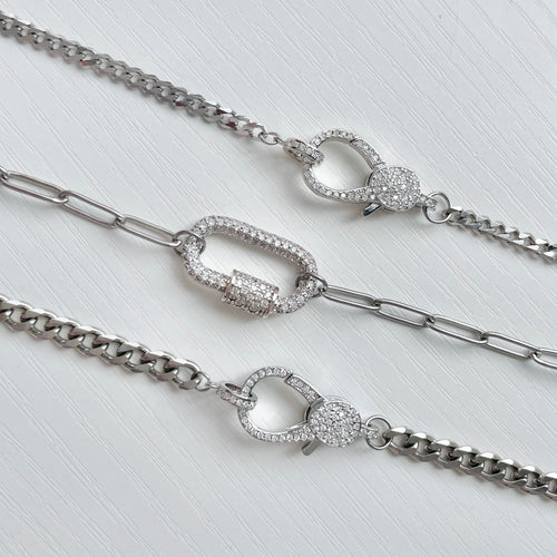 silver crystal clasp necklaces UK 