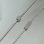 crystal cube initial necklace