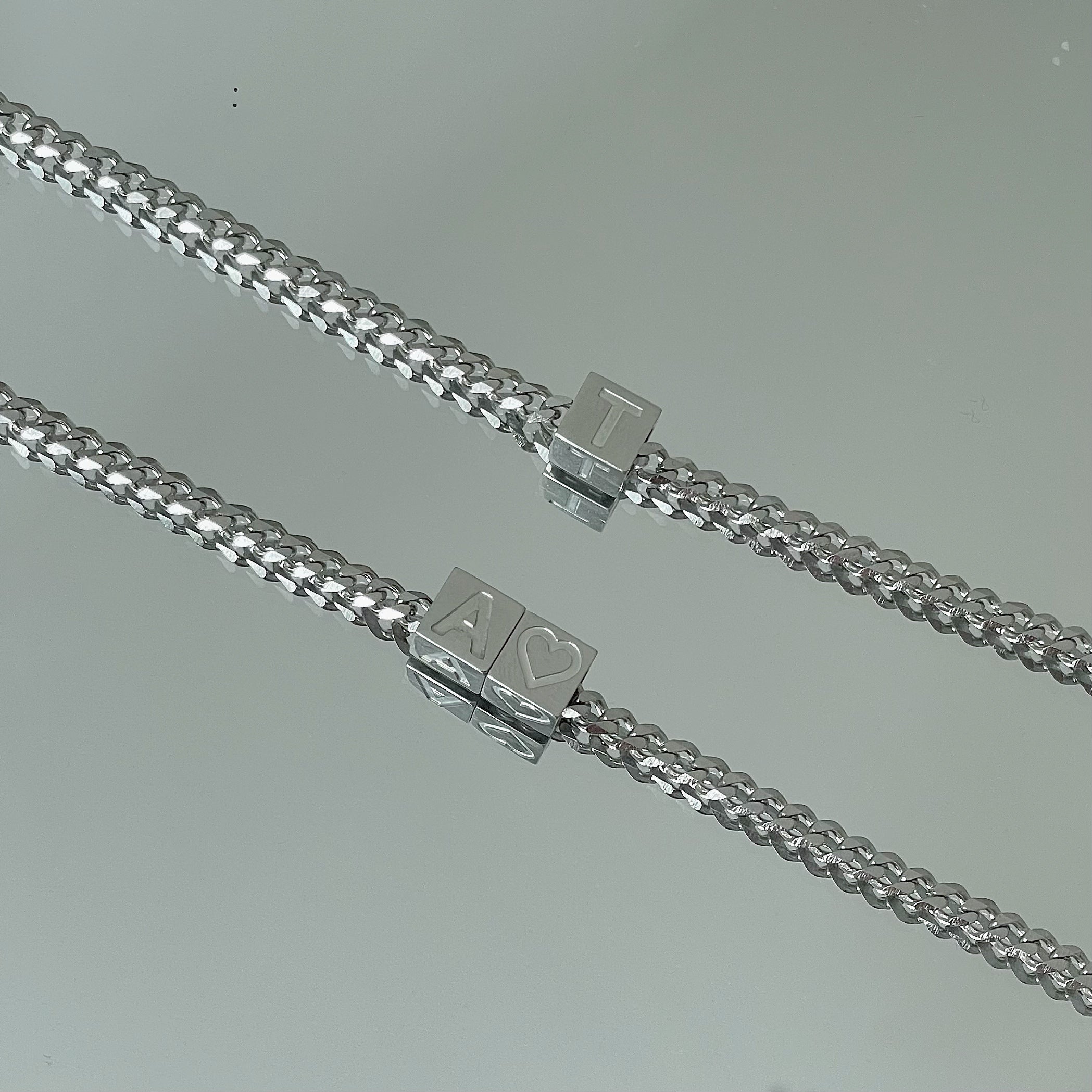 cube initial necklace