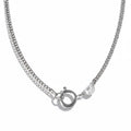 Silver chain necklace on a white background