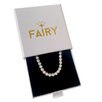 silver stainless steel tennis necklace