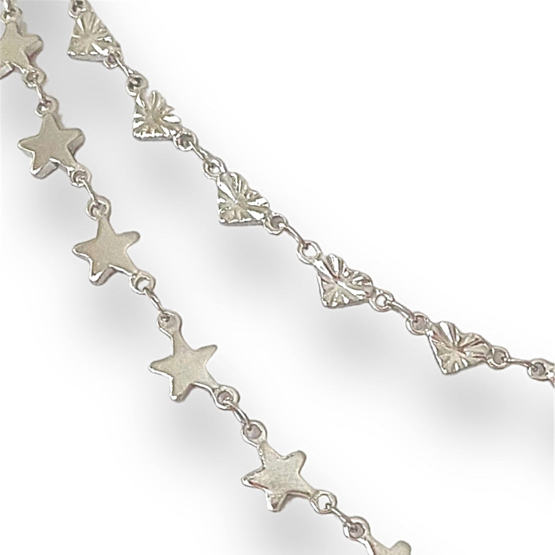 silver steel star necklace
