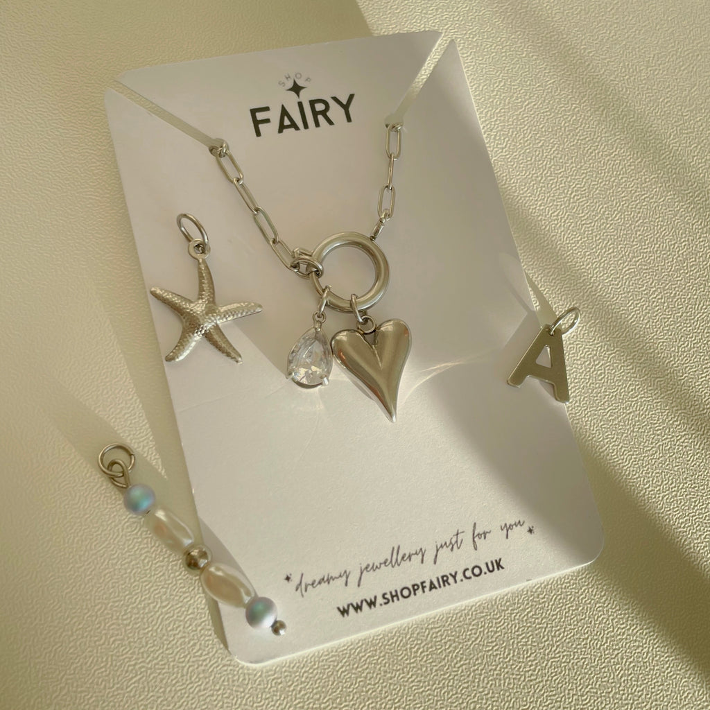 Dainty Link Charm Necklace Silver
