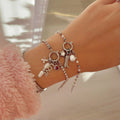 Silver Charm Bracelet with tennis bracelet
