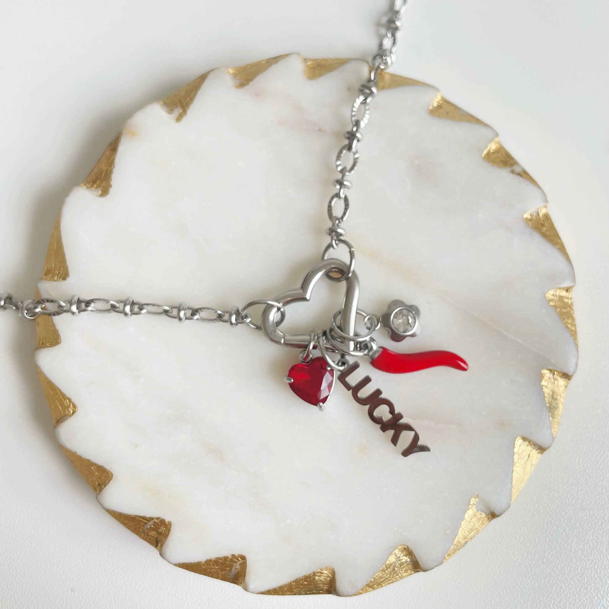 Red Crystal Heart Charm
