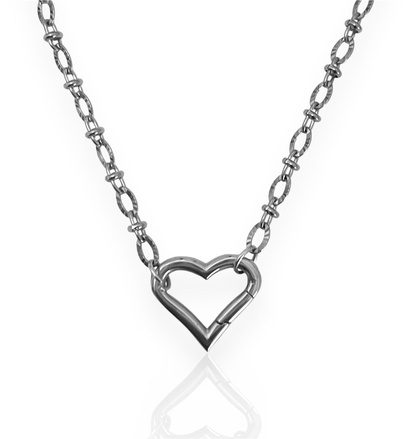 Heart Clasp Chain Silver