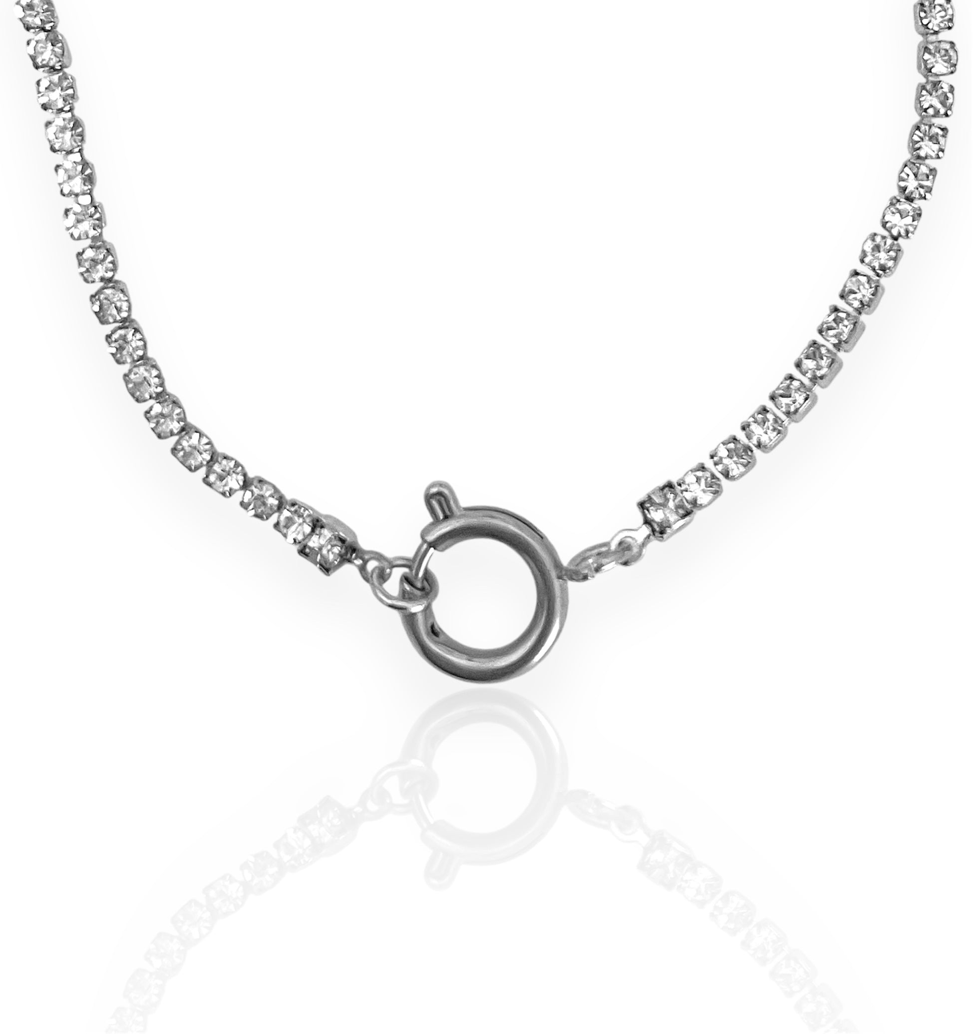 Silver Charm Bracelet with tennis bracelet