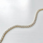stainless steel gold tennis necklace