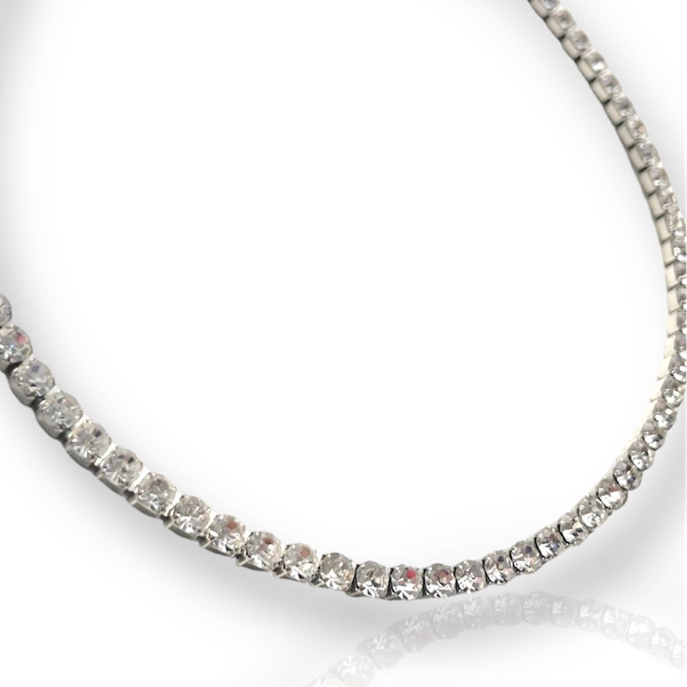 waterproof silver tennis choker