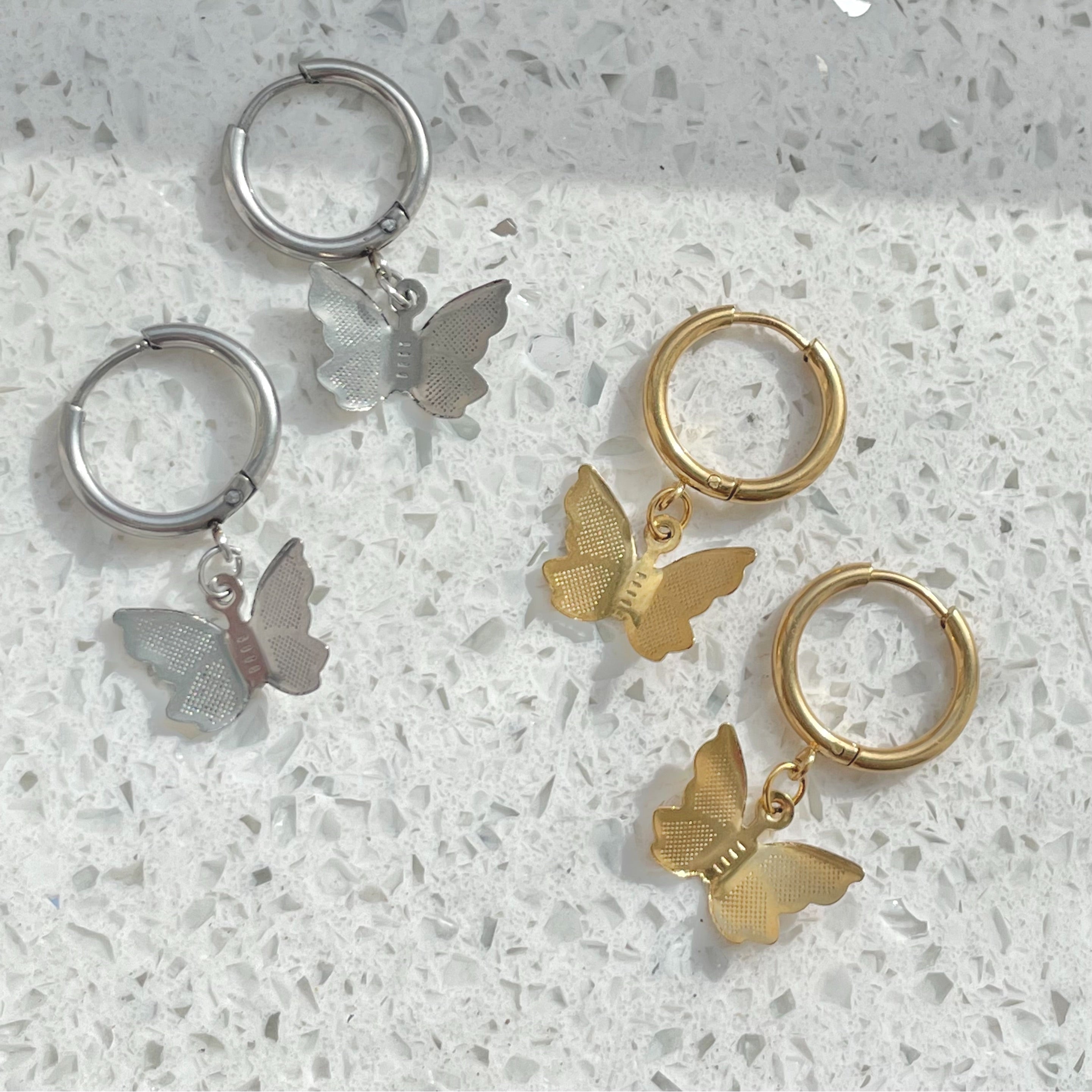 Butterfly Hoop Earrings