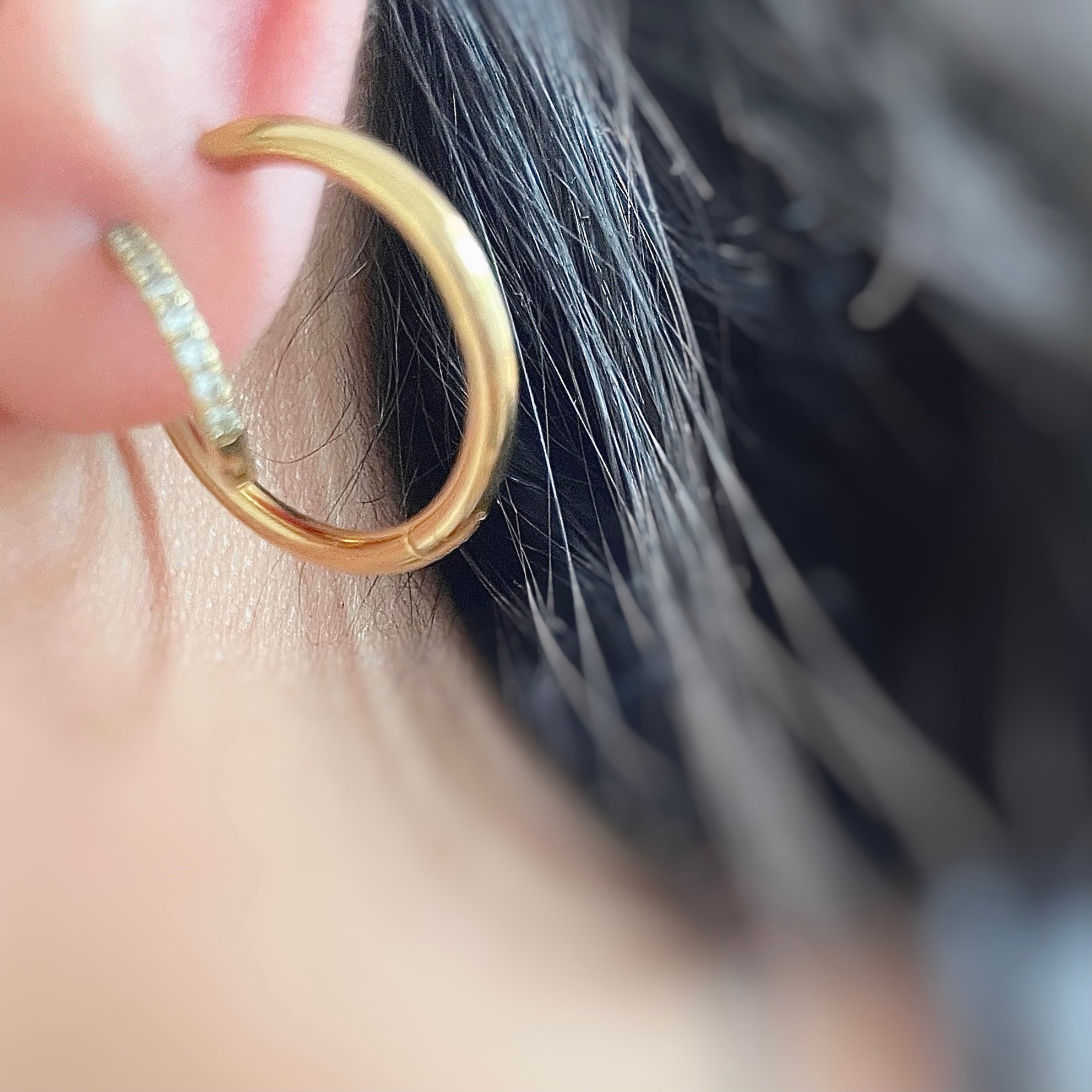 Gold hoop stack