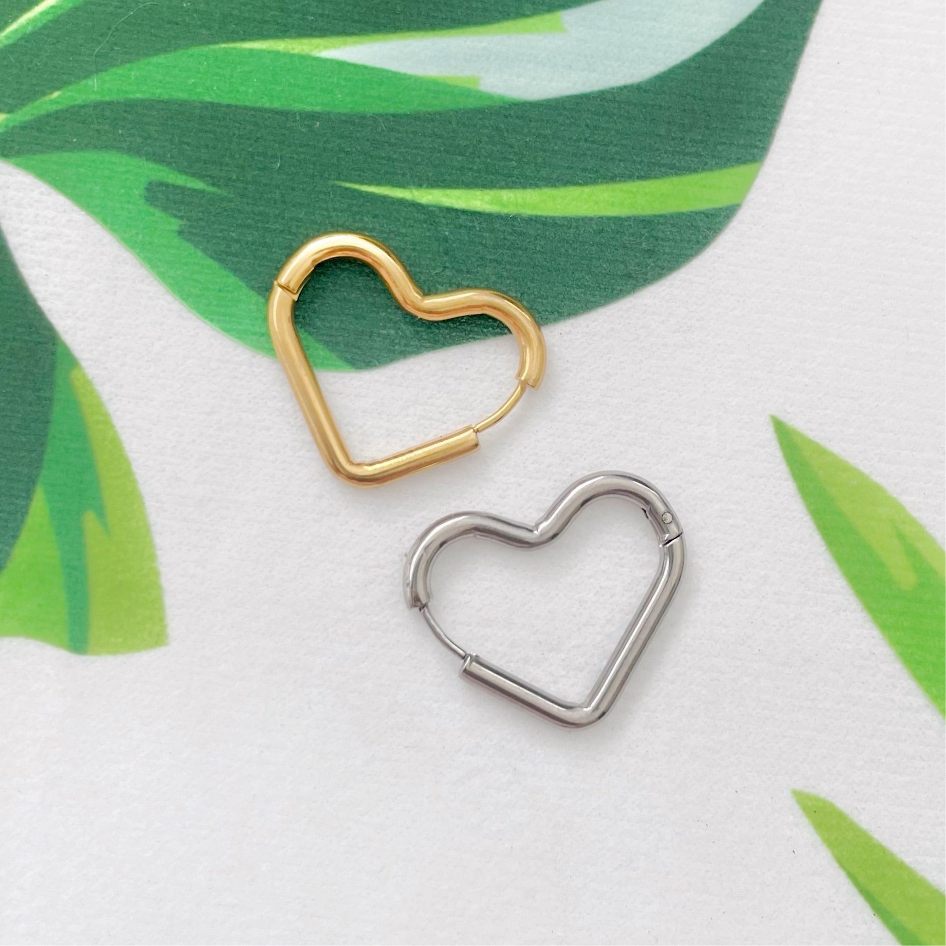 Heart hoop earrings