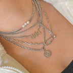 angel number necklace and yin yang necklace