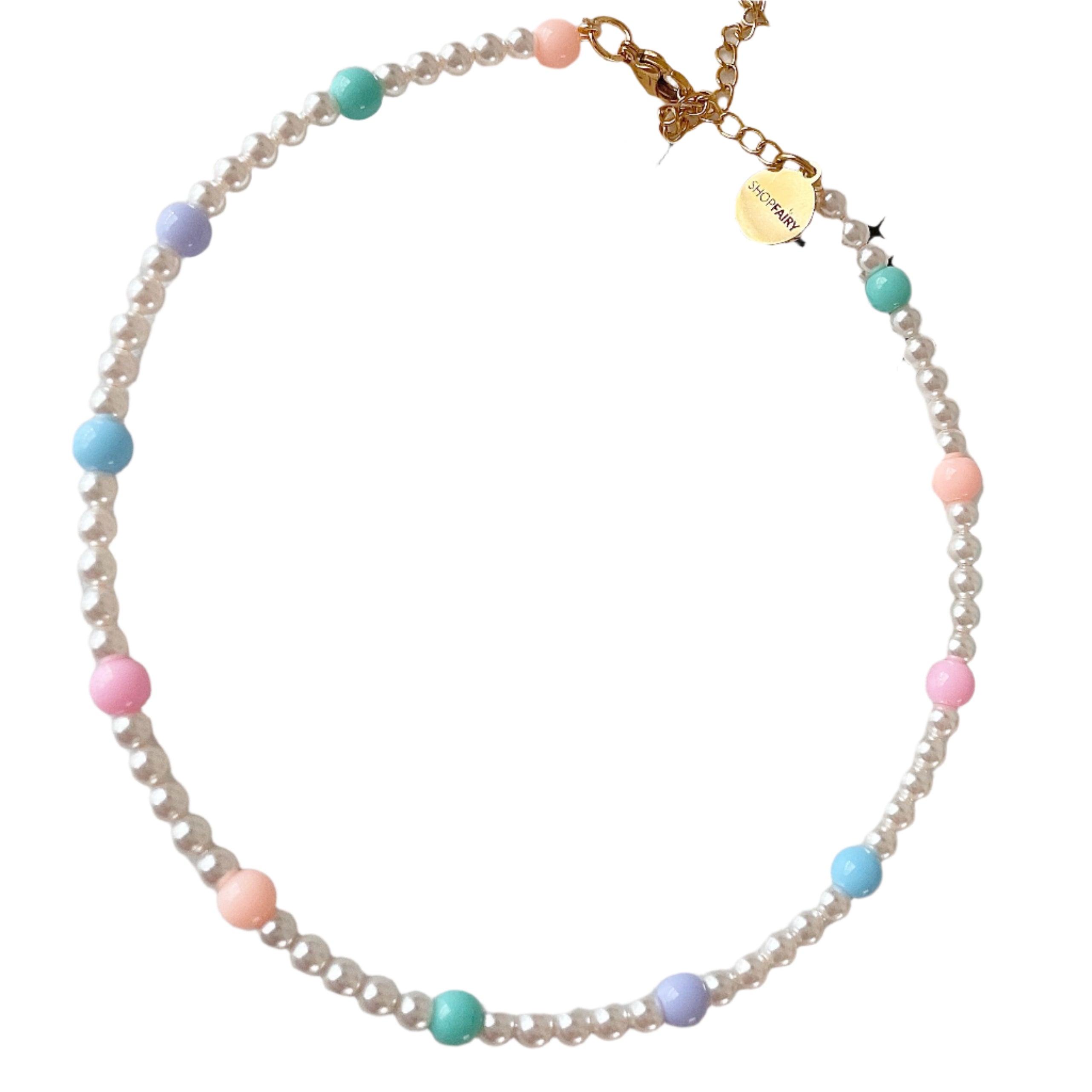 beaded summer necklace pastel