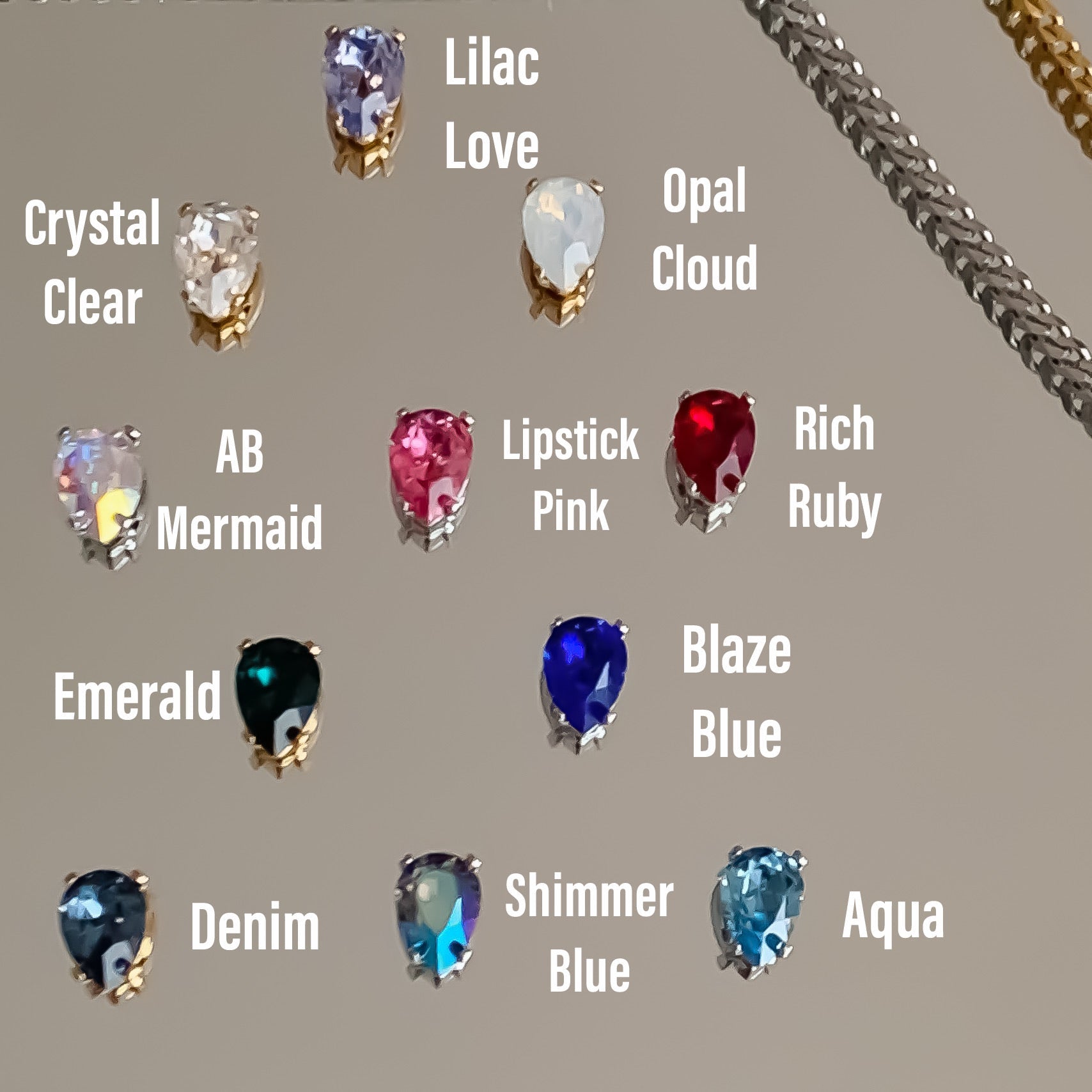 crystal colours for pearl necklace