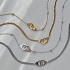 cute link clasp handcuff necklaces
